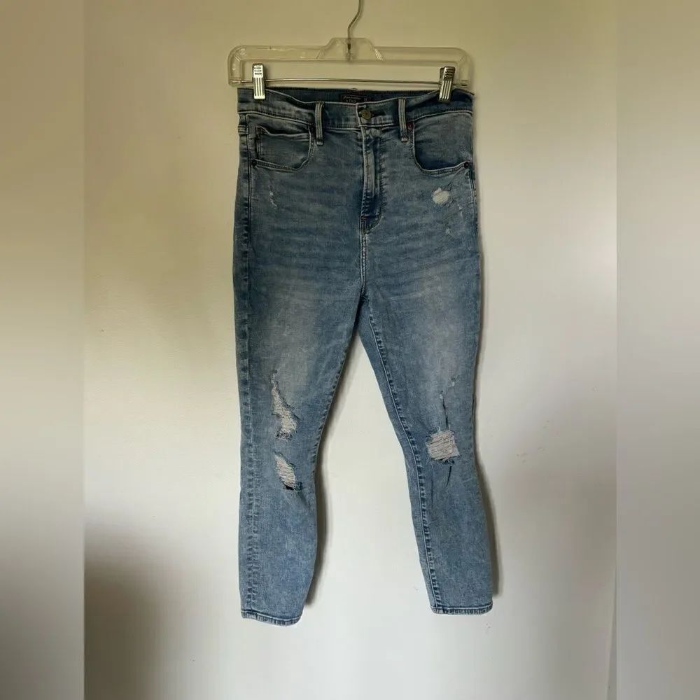 Abercrombie & Fitch Ultra High Rise Super Skinny Ankle Jeans 6S Blue